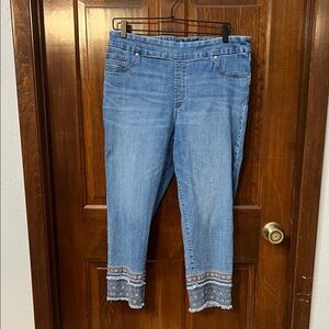 Chico's Denim Cropped Jeans with Decorative Hem